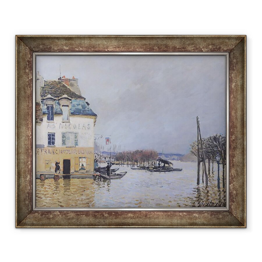 Tablou inramat - Alfred Sisley - Potopul de la Port-Marly, 90 x 110 cm