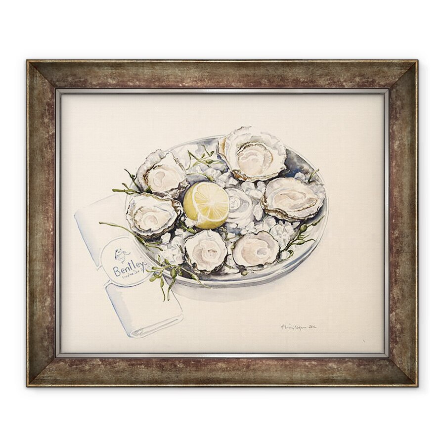 Tablou inramat - Alison Cooper - O farfurie de stridii, 50 x 60 cm