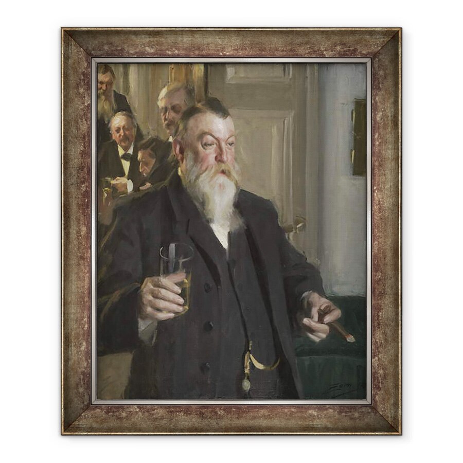 Tablou inramat - Anders Leonard Zorn - Un toast in Societatea Idun, 90 x 110 cm