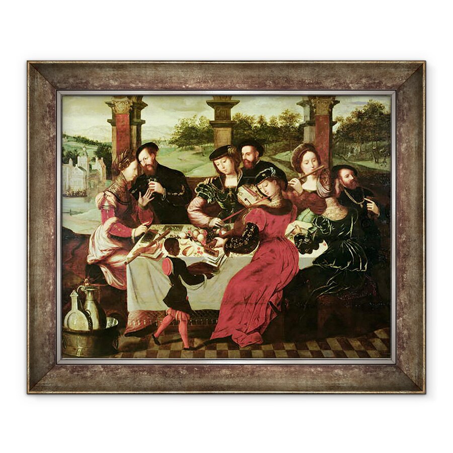 Tablou inramat - Ambrosius Benson - Concertul dupa masa, 50 x 60 cm