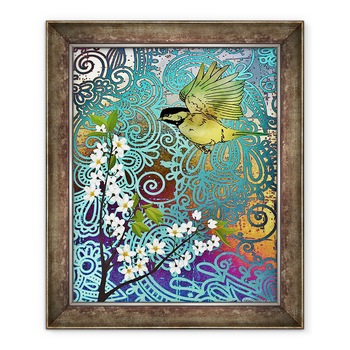 Tablou inramat - AlyZen Moonshadow - Pasare cu Flori de Cires, 2014, 50 x 60 cm Tablou inramat - AlyZen Moonshadow - Pasare cu Flori de Cires, 2014, 50 x 60 cm