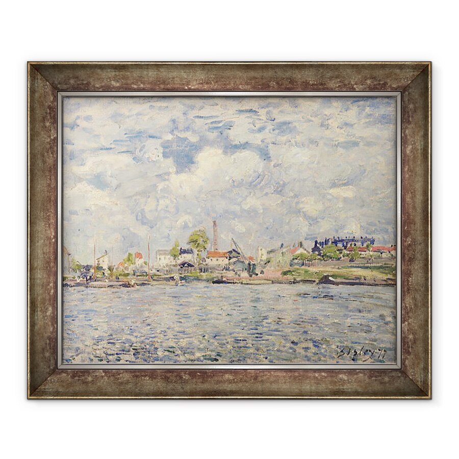 Tablou inramat - Camille Pissarro - Portul exterior al Le Havre, Quai de Southampton, barca Honfleur care paraseste portul, 90 x 110 cm