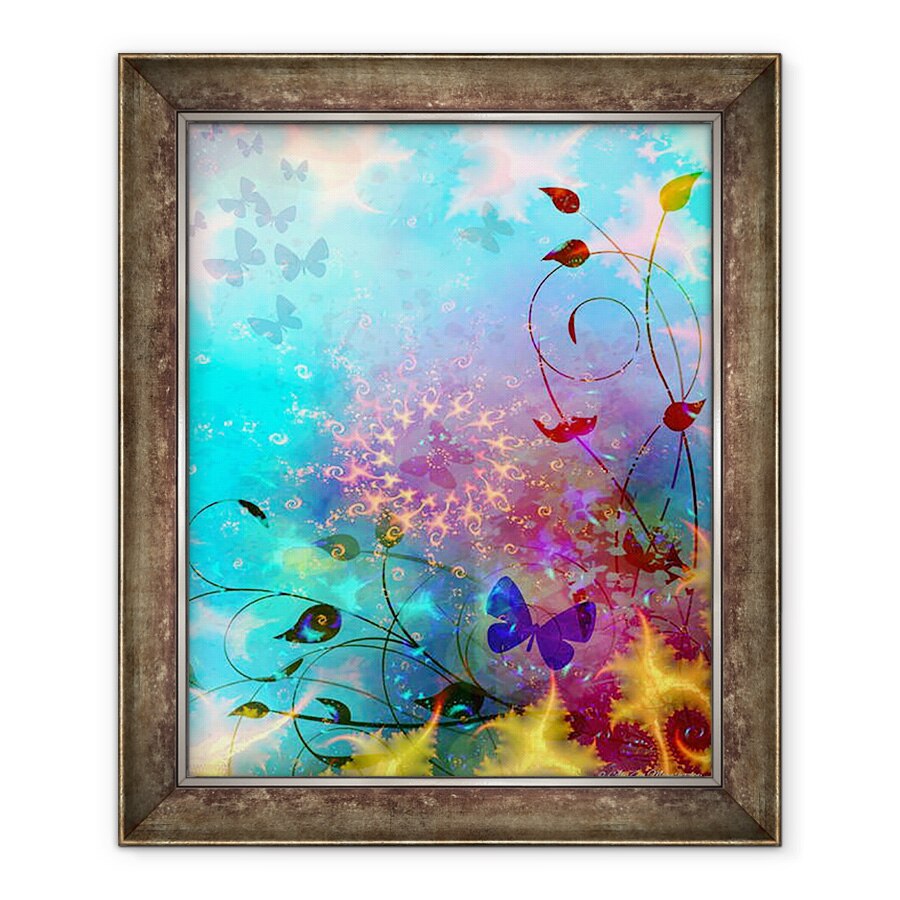 Tablou inramat - AlyZen Moonshadow - Turcoaz/Cer cu fluturi, 2014, 90 x 110 cm