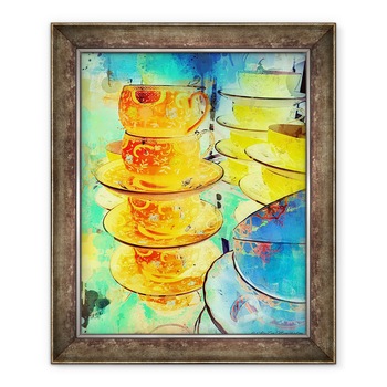 Tablou inramat - AlyZen Moonshadow - Orange si aur stiva, 2014, 50 x 60 cm Tablou inramat - AlyZen Moonshadow - Orange si aur stiva, 2014, 50 x 60 cm