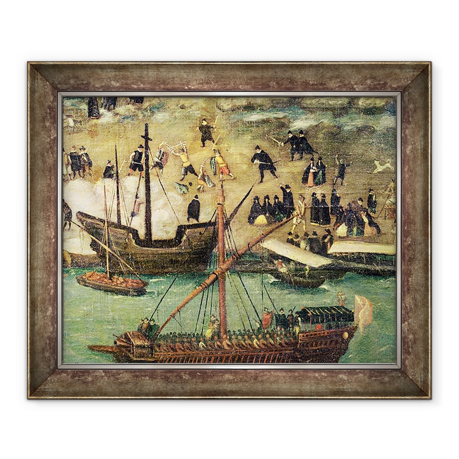 Tablou inramat - Alonso Sanchez Coello - Portul Sevilla II, 90 x 110 cm
