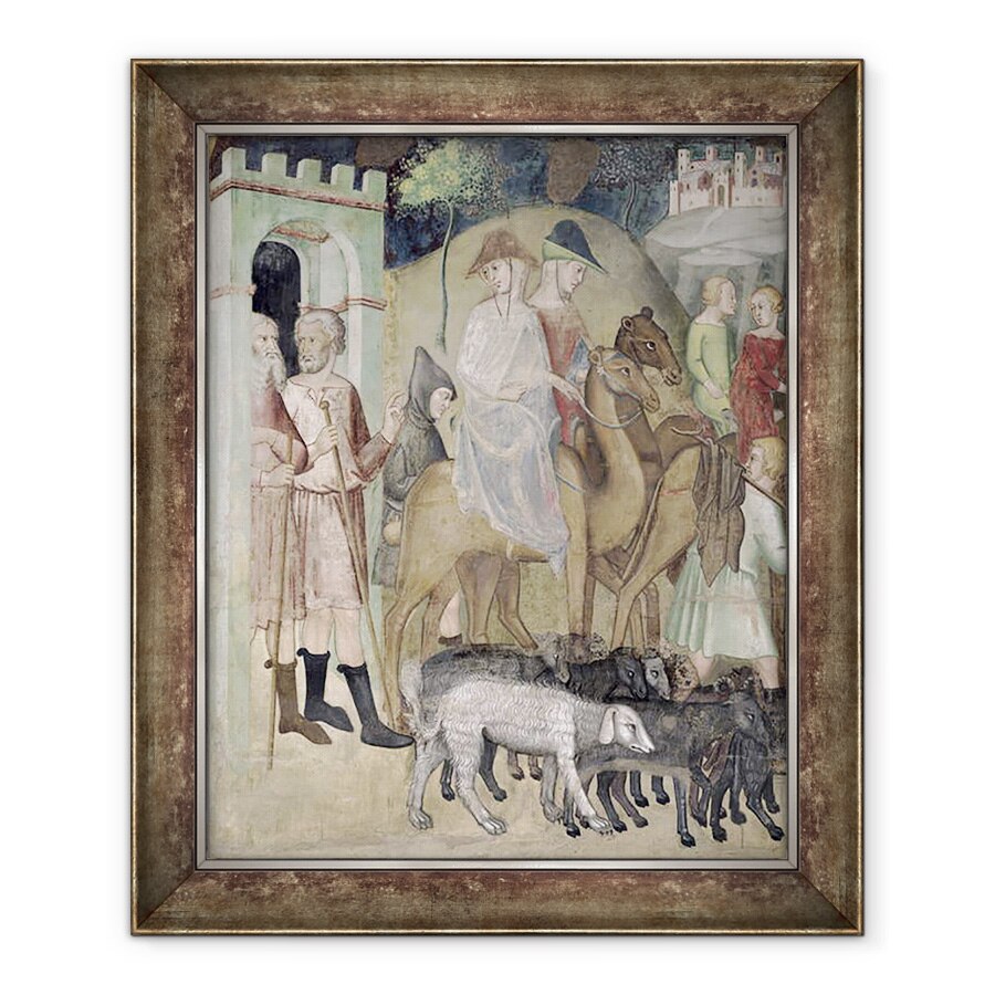 Tablou inramat - also Manfredi de Battilori Bartolo di Fredi - Calatoria lui Avraam si Lot, 90 x 110 cm