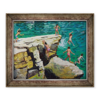 Tablou inramat - Andrew Macara - Detaliu de sarituri in mare, Farfurii, Skiathos,2015, 50 x 60 cm Tablou inramat - Andrew Macara - Detaliu de sarituri in mare, Farfurii, Skiathos,2015, 50 x 60 cm