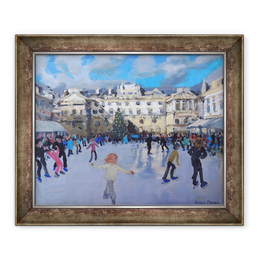 Tablou inramat - Andrew Macara - Patinaj de Craciun, Casa Somerset, in timpul zilei, 90 x 110 cm
