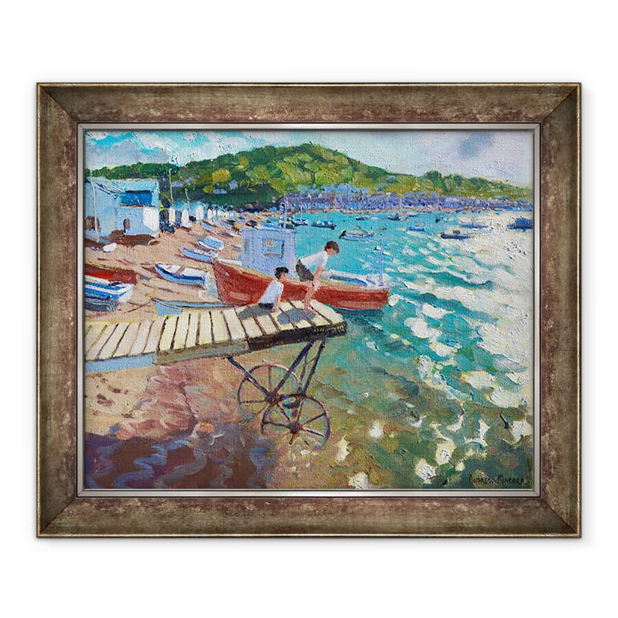 Tablou inramat - Andrew Macara - Doi baieti pe scena de aterizare, Teignmouth,2015/16, 50 x 60 cm