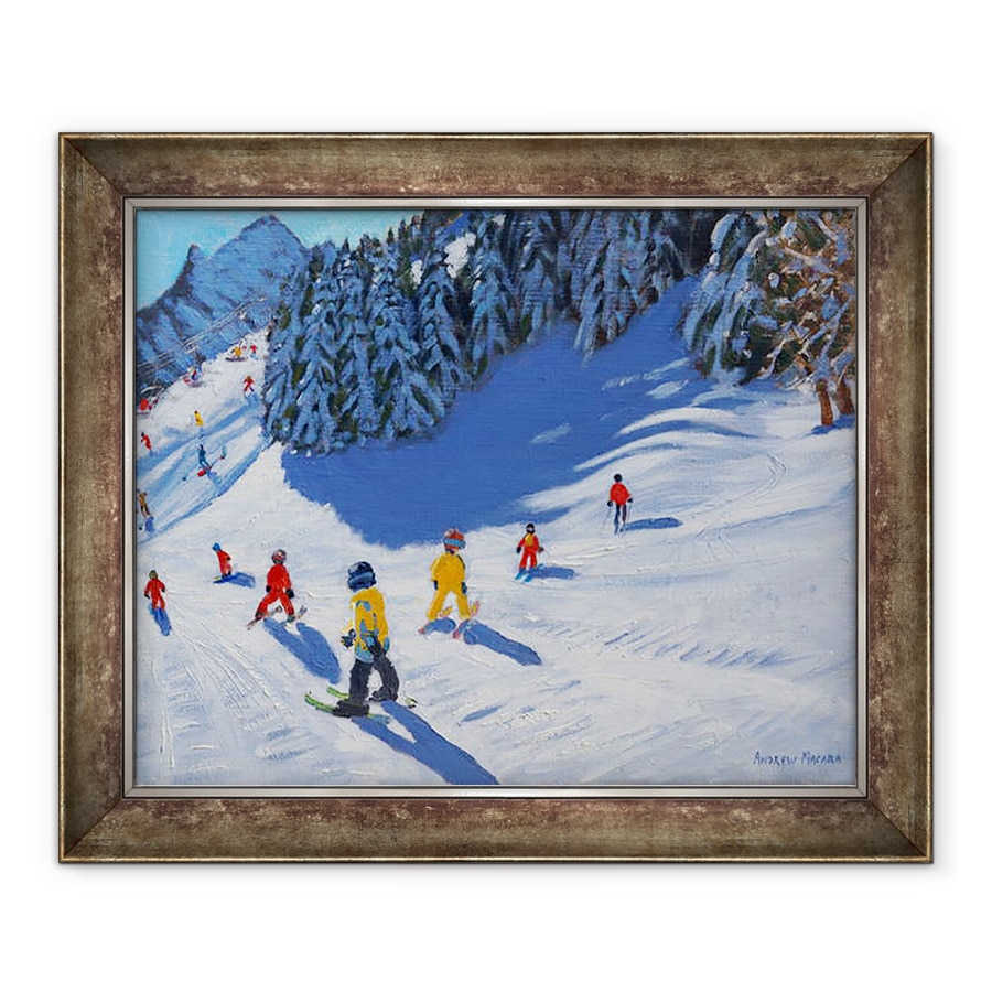 Tablou inramat - Andrew Macara - scoala de schi, Morzine, 2015, 90 x 110 cm