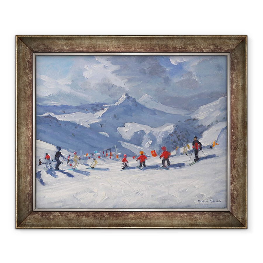 Tablou inramat - Andrew Macara - scoala de schi, Tignes, 90 x 110 cm