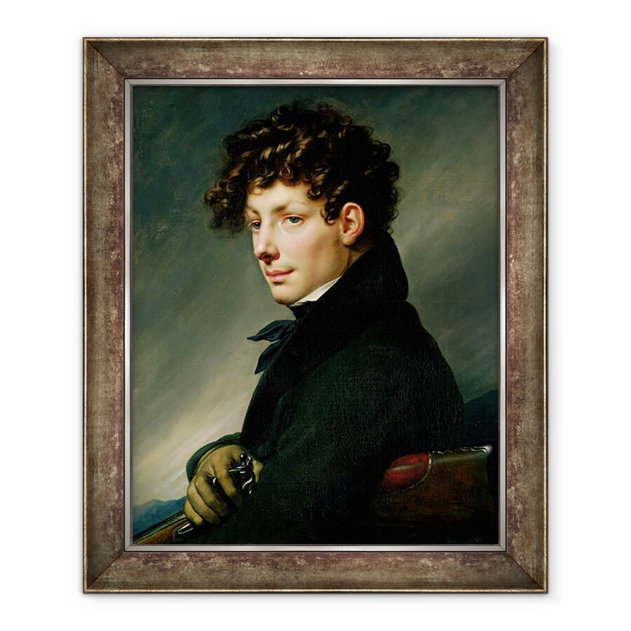 Tablou inramat - Anne Louis Girodet de Roucy-Trioson - Portret De Un Tanar Ca Un Vanator, 50 x 60 cm