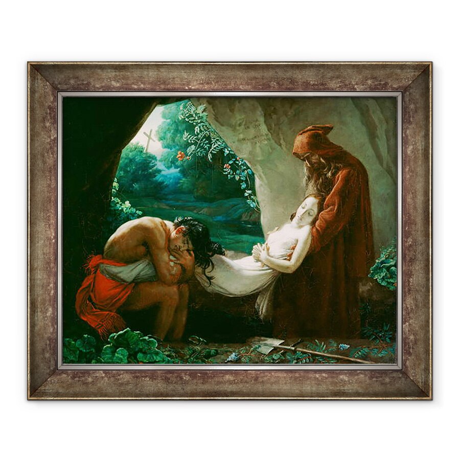 Tablou inramat - Anne Louis Girodet de Roucy-Trioson - inmormantarea lui Atala, 50 x 60 cm