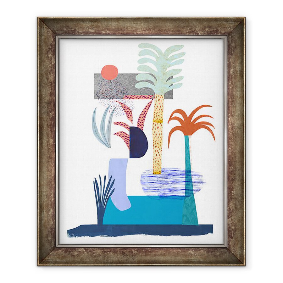 Tablou inramat - Anja Bartelt - Peisaj abstract cu copaci, 2018, 50 x 60 cm