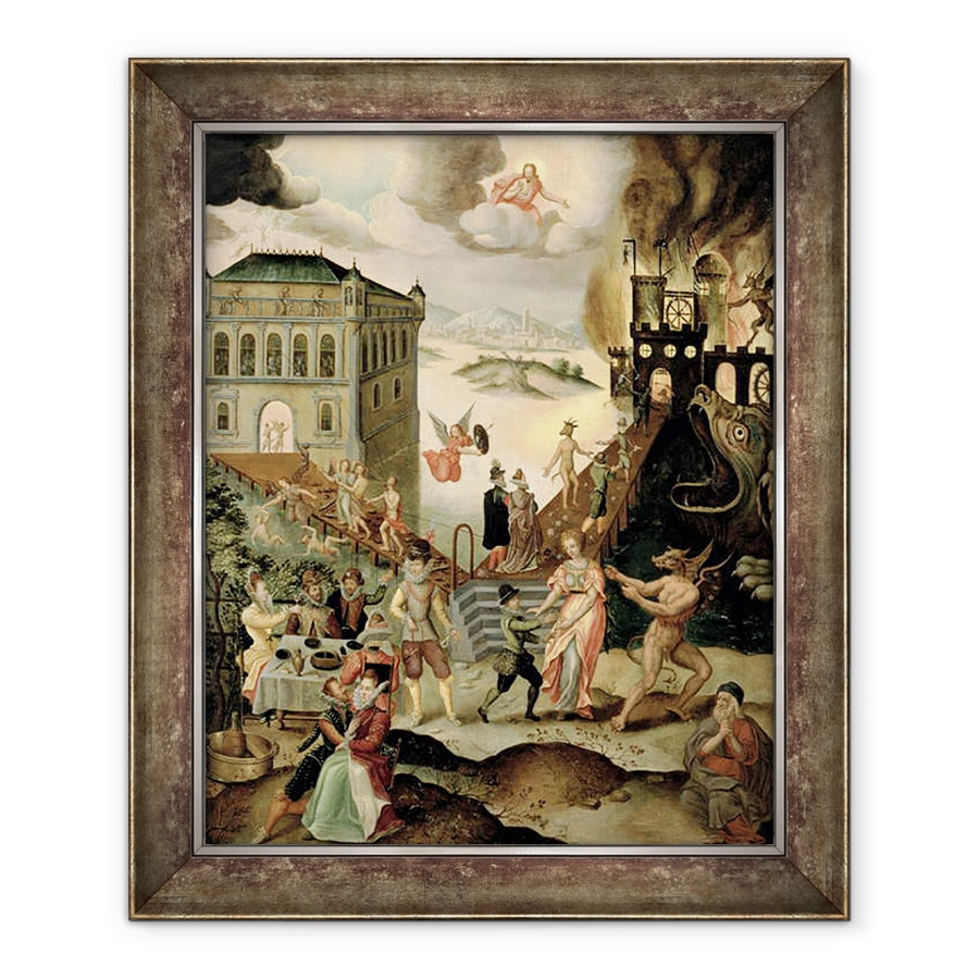 Tablou inramat - Anthuenis Claeissins - Alegorie de viciu si virtute, 90 x 110 cm