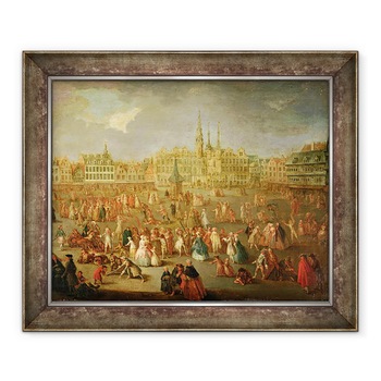 Tablou inramat - Antoine Francois Saint-Aubert - Grand Place in timpul Mardi Gras, Cambrai, 50 x 60 cm Tablou inramat - Antoine Francois Saint-Aubert - Grand Place in timpul Mardi Gras, Cambrai, 50 x 60 cm
