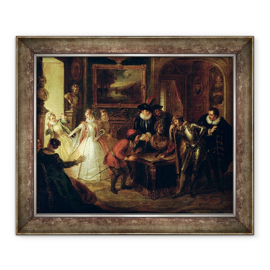 Tablou inramat - Antoine Coypel - Scena din Don Quijote de la Mancha de Miguel Cervantes 1547-1616, 90 x 110 cm