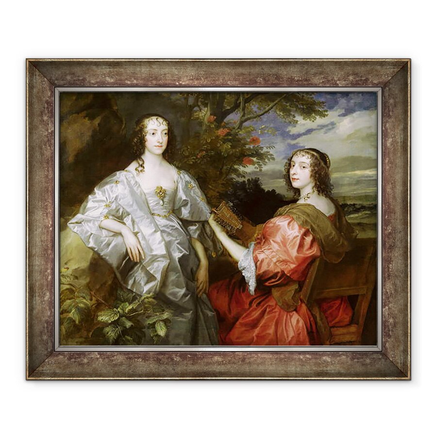 Tablou inramat - Anthony van Dyck - Katherine 1609-67 Contesa de Chesterfield si Lucy b.1608 Contesa de Huntingdon, 90 x 110 cm