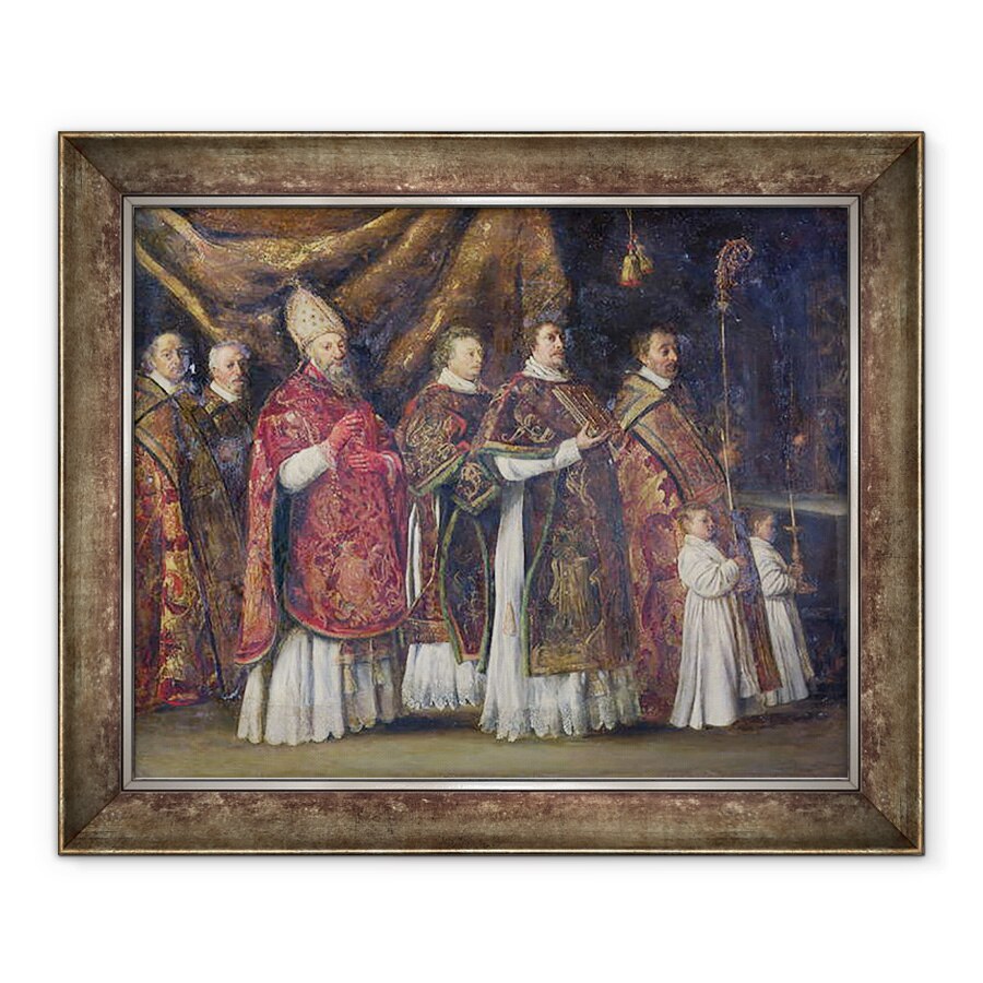 Tablou inramat - Antoine Le Nain - Liturghia Pontificala sau, 50 x 60 cm