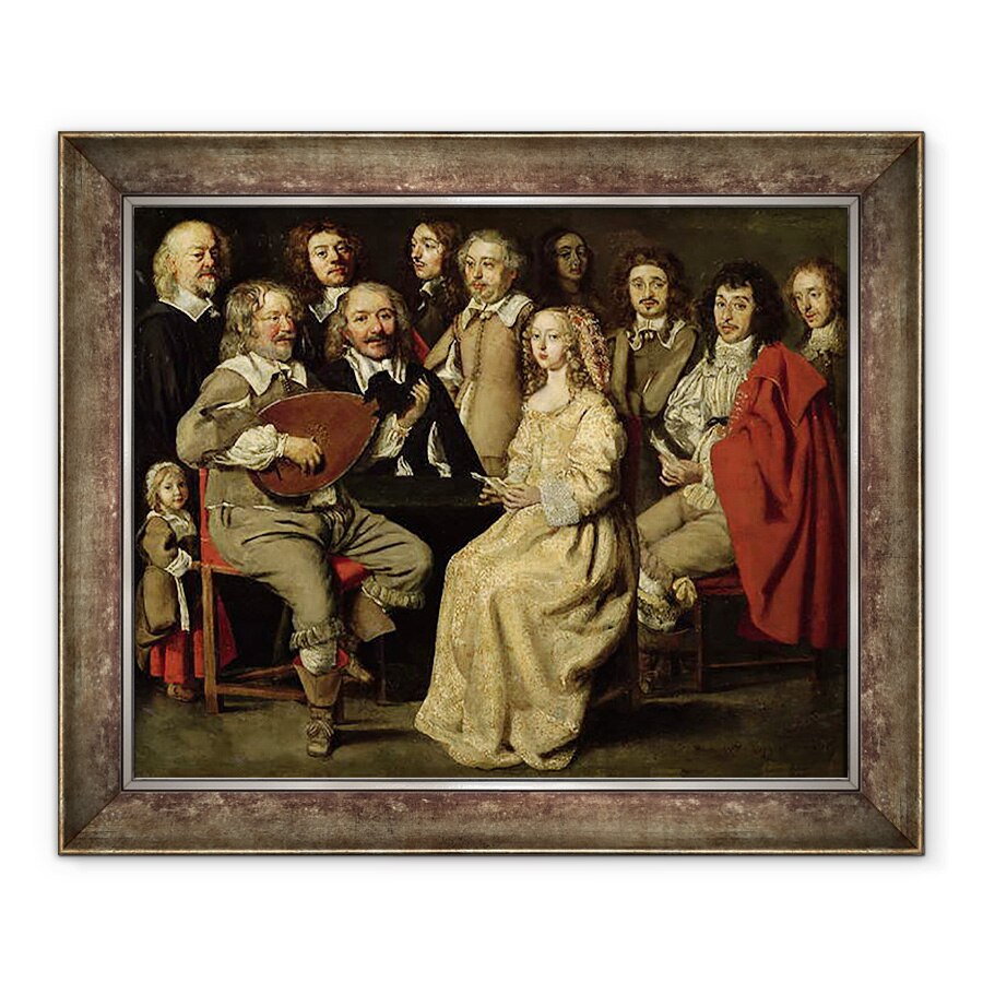 Tablou inramat - Antoine Le Nain - Reuniunea muzicala, 90 x 110 cm