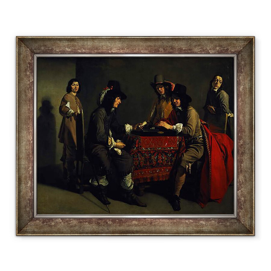 Tablou inramat - Antoine and Louis Le Nain - Jucatorii de Table, 90 x 110 cm