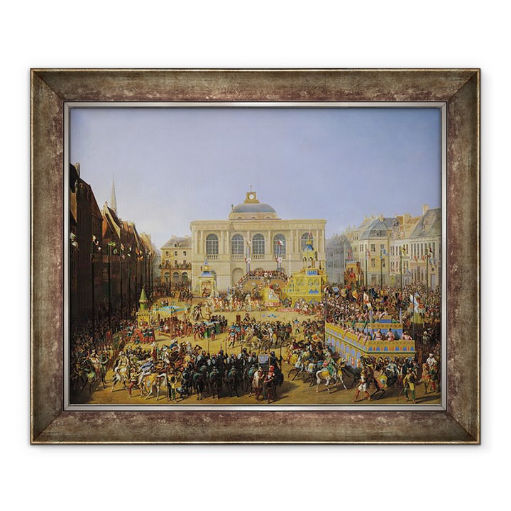 Tablou inramat - Auguste Jacques Regnier - Kermesse la Saint-Omer in 1846, 90 x 110 cm