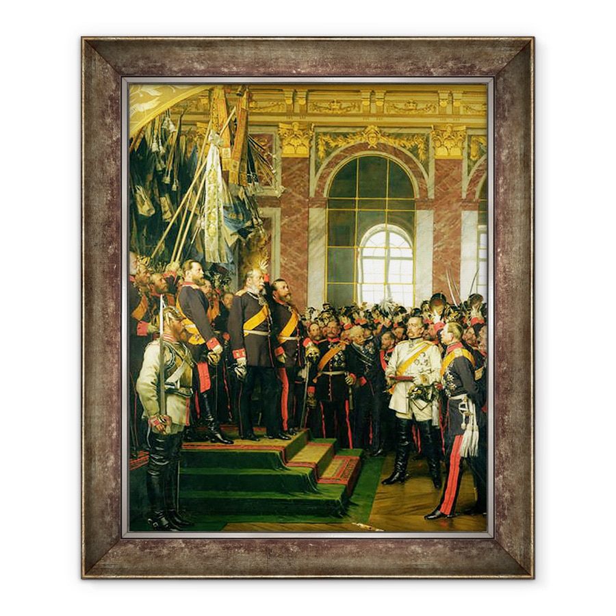 Tablou inramat - Anton Alexander von Werner - Proclamatia lui Wilhelm ca Kaiser al noului Reich German, in Sala Oglinzilor de la Versailles la 18 ianuarie 1871, 70 x 85 cm