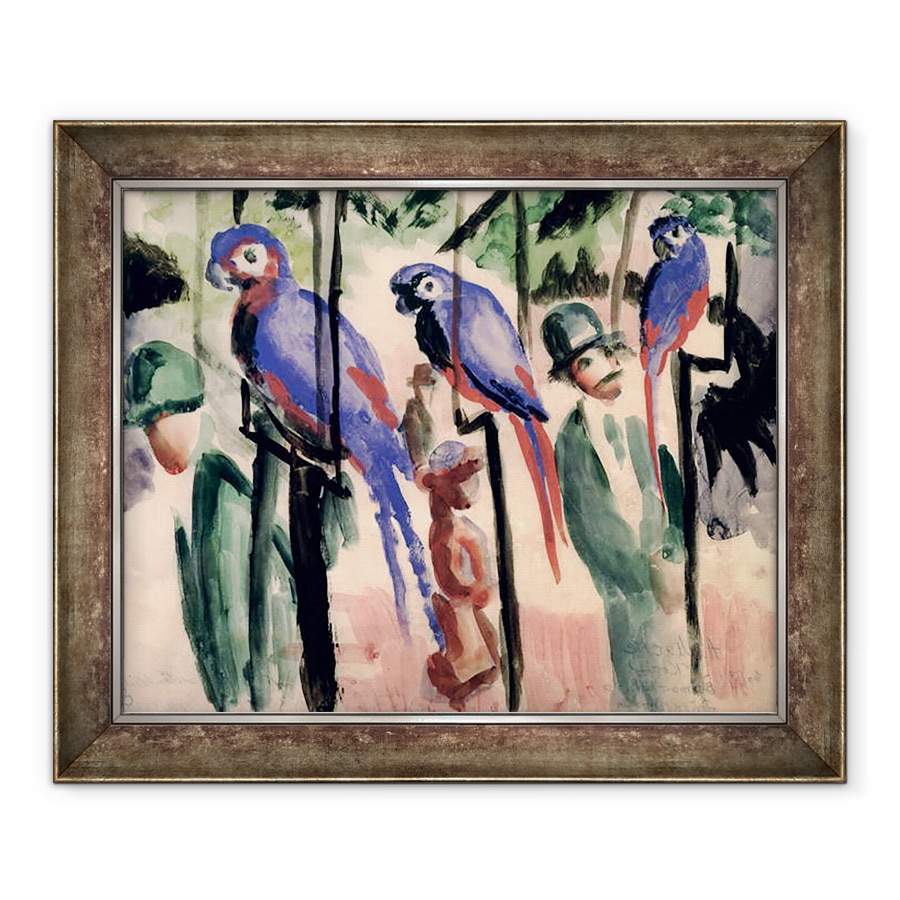Tablou inramat - August Macke - Papagali albastri, 90 x 110 cm