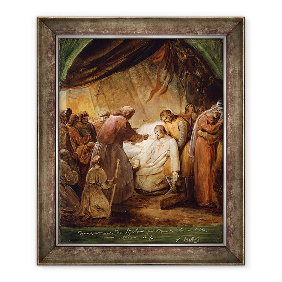 Tablou inramat - Ary Scheffer - Ultima impartasanie a Sfantului Ludovic, 50 x 60 cm