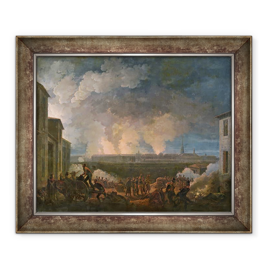 Tablou inramat - Baron Louis Albert Bacler d'Albe - Bombardamentul Vienei de catre armata franceza, 50 x 60 cm