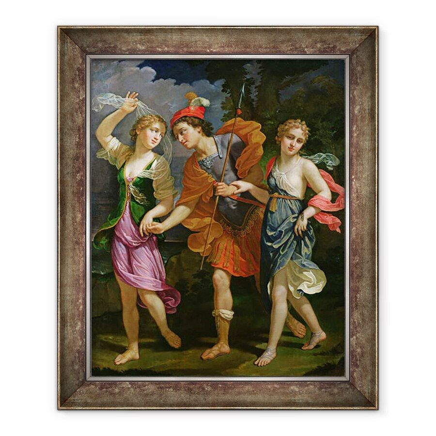 Tablou inramat - Benedetto Gennari the Younger - Tezeu cu Ariadna si Phaedra, fiicele regelui Minos, 70 x 85 cm