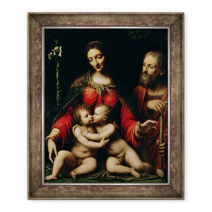 Tablou inramat - Bernardino Luini - Sfanta familie cu pruncul Sf. Ioan, 90 x 110 cm