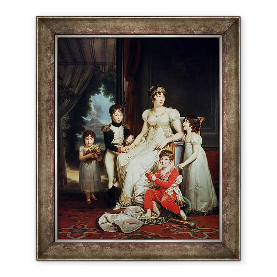 Tablou inramat - Baron Gerard, Francois Pascal Simon - Caroline Bonaparte 1782-1839 si copiii ei, 50 x 60 cm