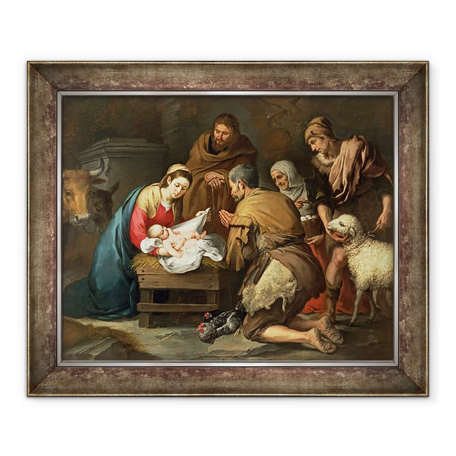 Tablou inramat - Bartolome Esteban Murillo - Adorarea Pastorilor, 90 x 110 cm