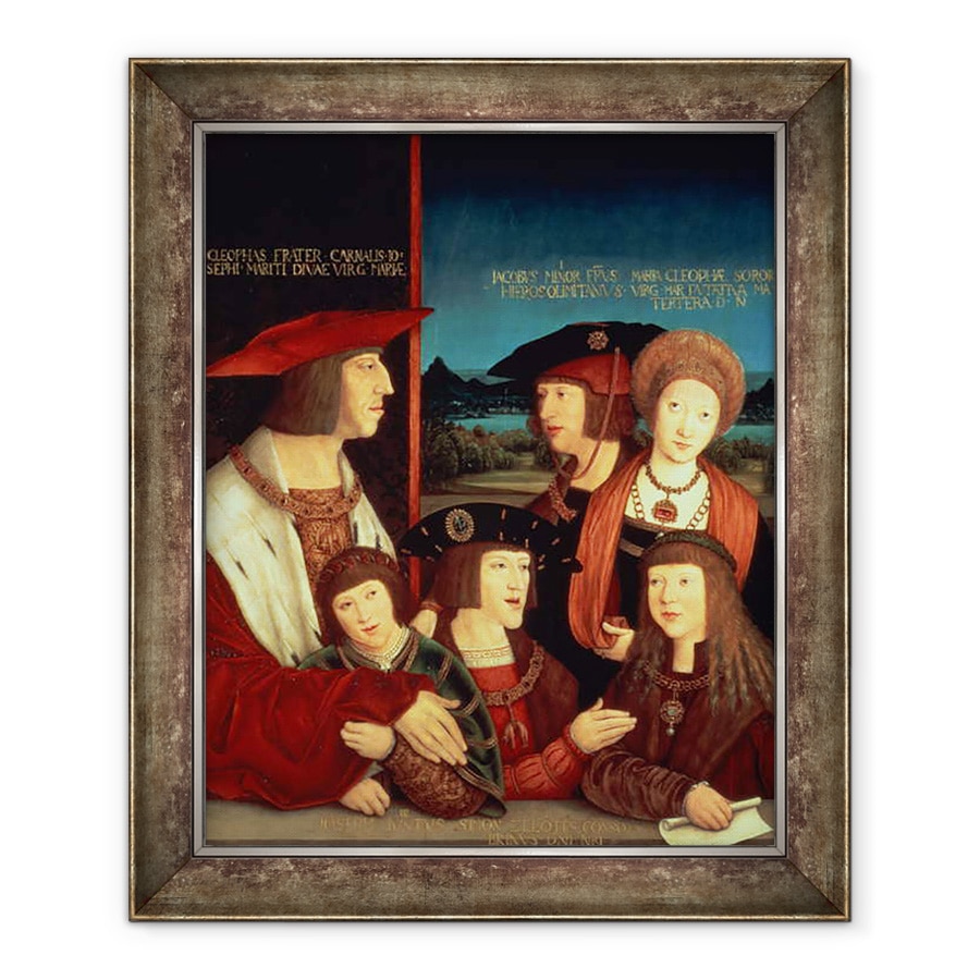 Tablou inramat - Bernhard Strigel - Maximilian I 1459-1519 cu prima sa sotie Maria de Burgundia 1457-82 intre ei fiul lor Filip I Spania si regele Castiliei, 90 x 110 cm