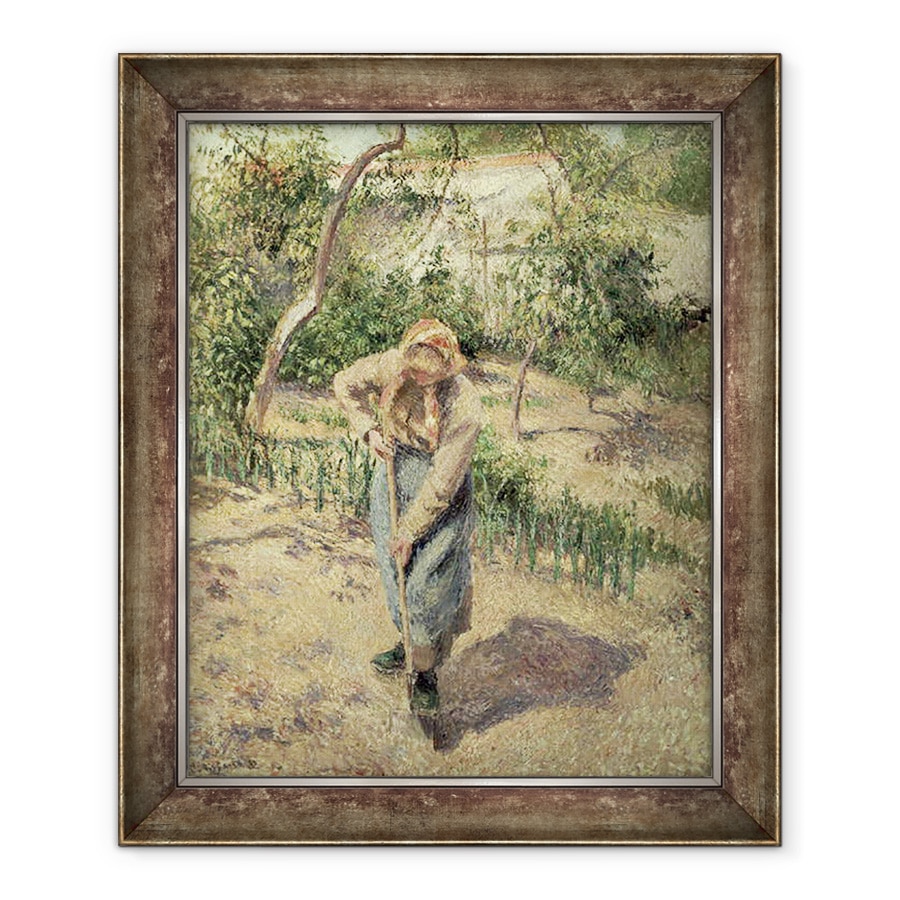 Tablou inramat - Camille Pissarro - Femeie sapat intr-o livada, 90 x 110 cm