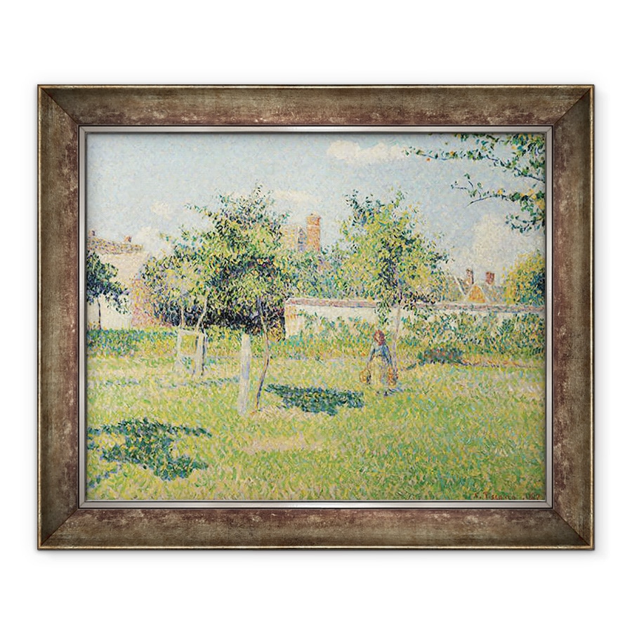 Tablou inramat - Camille Pissarro - Femeie in lunca la Eragny, Primavara, 90 x 110 cm