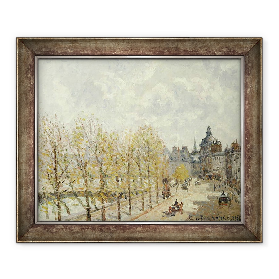 Tablou inramat - Camille Pissarro - Quay Malaquais in dimineata, Vremea insorita, 90 x 110 cm