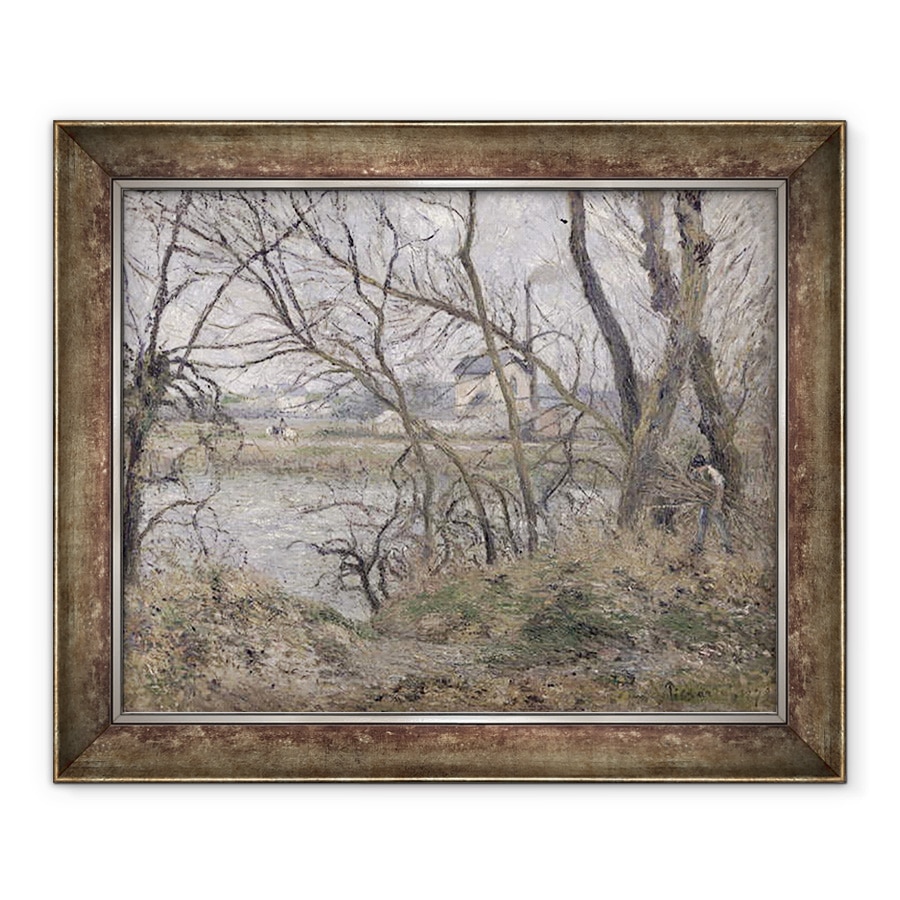 Tablou inramat - Camille Pissarro - Bancile Oise, langa Pontoise, Vremea innorata, 90 x 110 cm