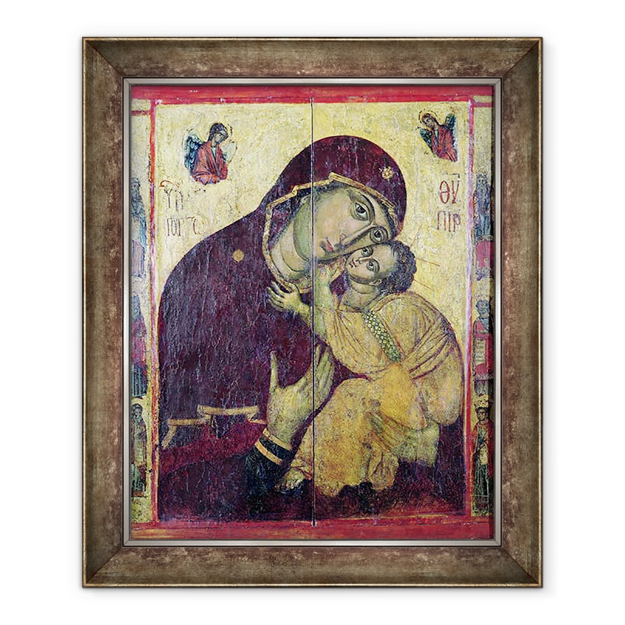 Tablou inramat - Byzantine - Fecioara Eleousa, din Nessebar, Bulgaria, 90 x 110 cm