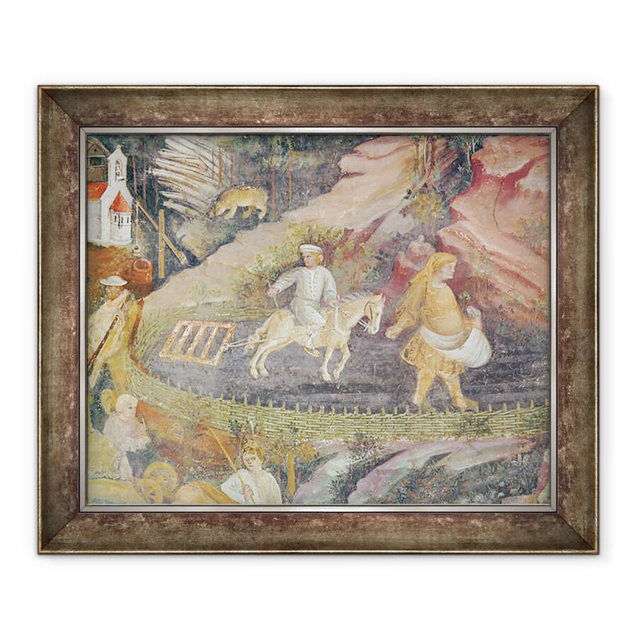 Tablou inramat - Scoala Boema - Luna aprilie, detalii de arat, 90 x 110 cm