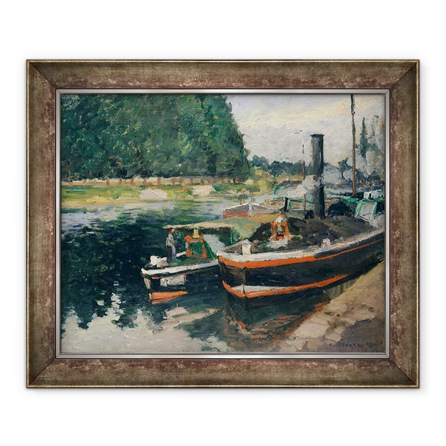 Tablou inramat - Camille Pissarro - Barje la Pontoise, 90 x 110 cm