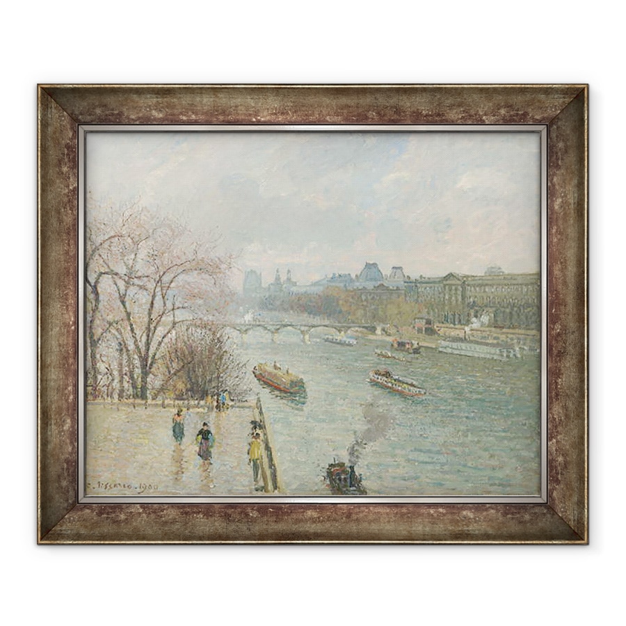 Tablou inramat - Camille Pissarro - Luvru, Dupa-amiaza, Vremea ploioasa, 90 x 110 cm