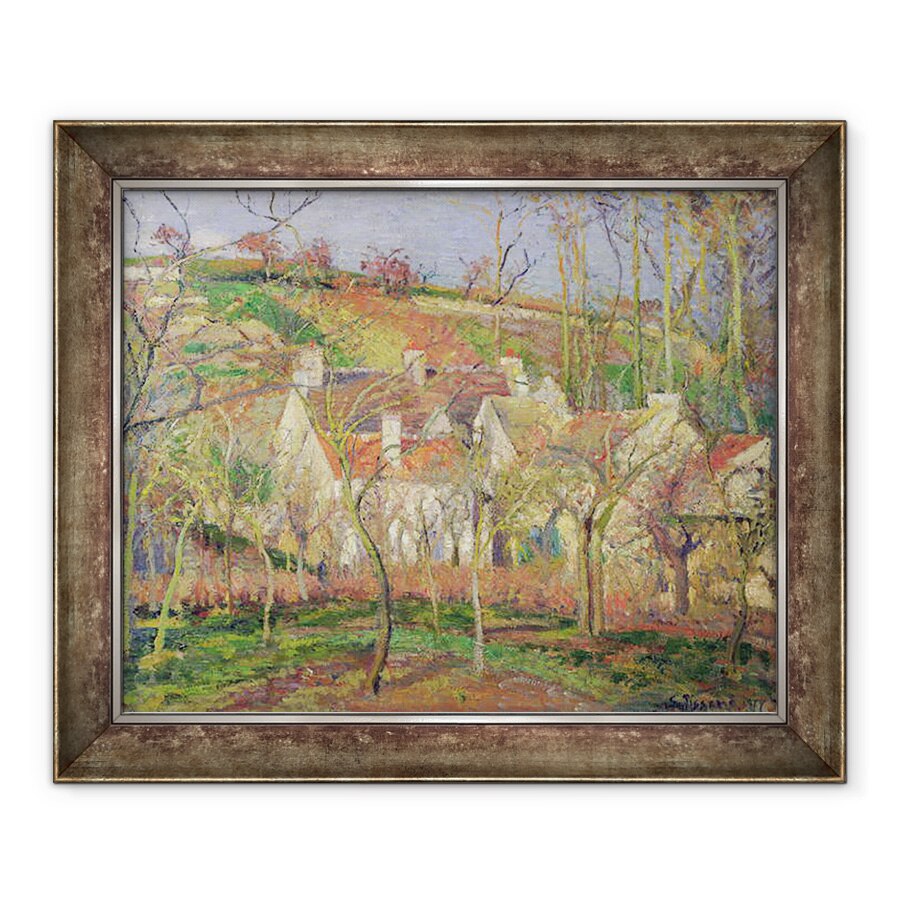 Tablou inramat - Camille Pissarro - Acoperisurile rosii, sau coltul unui sat, iarna, 50 x 60 cm