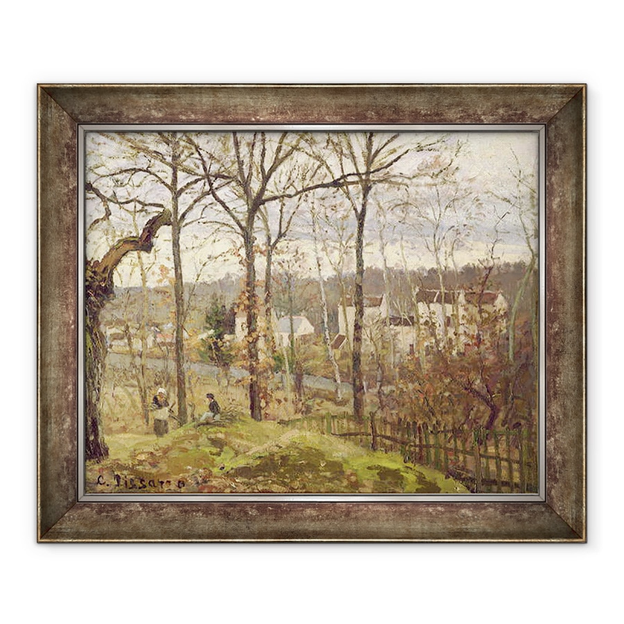 Tablou inramat - Camille Pissarro - Peisaj de iarna la Louveciennes, 50 x 60 cm