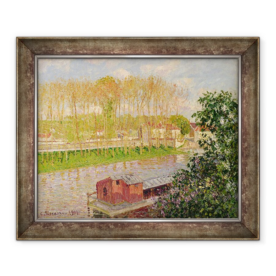 Tablou inramat - Camille Pissarro - Apus de soare la Moret-sur-Loing, 50 x 60 cm