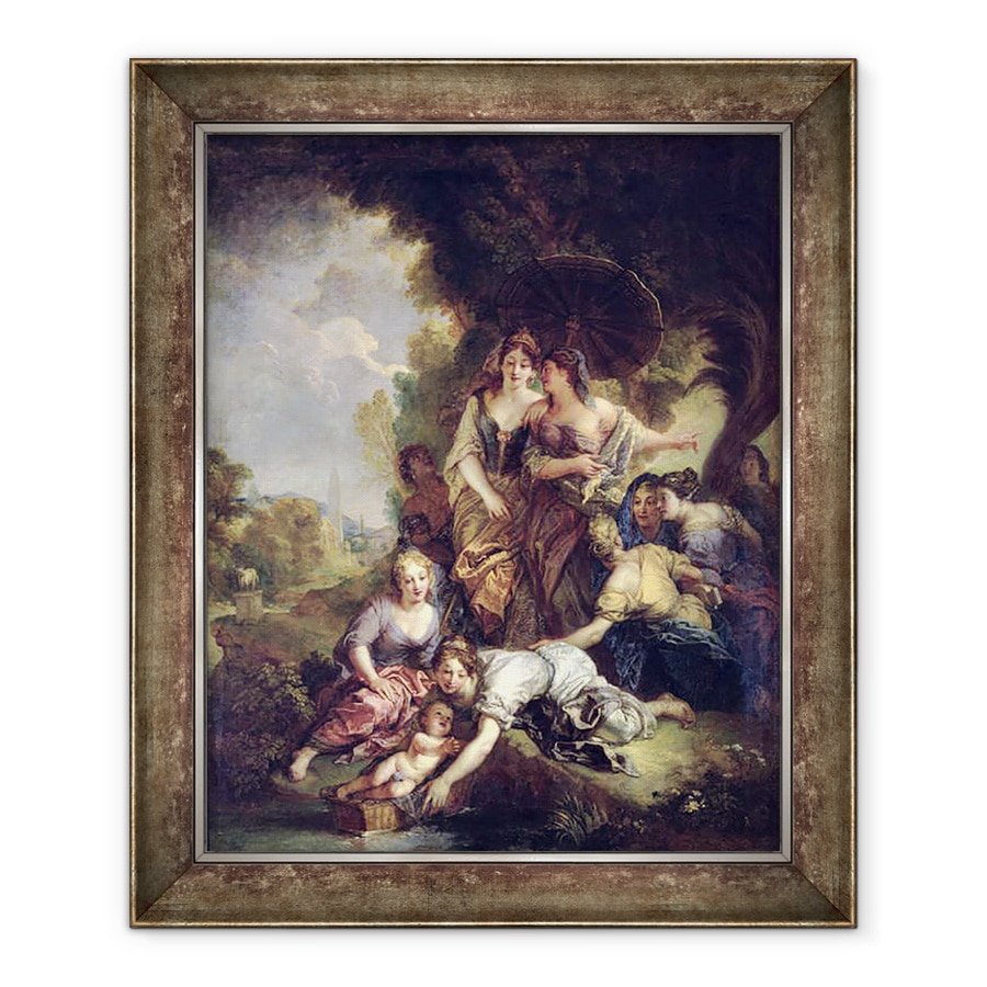 Tablou inramat - Charles de la Fosse - Moise a fost salvat din apa, 90 x 110 cm