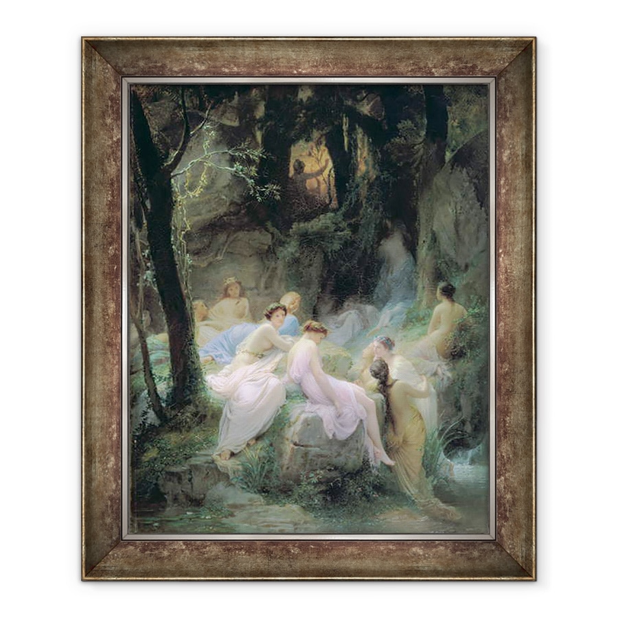 Tablou inramat - Charles Francois Jalabert - Nimfe Ascultand cantecele lui Orfeu, 50 x 60 cm