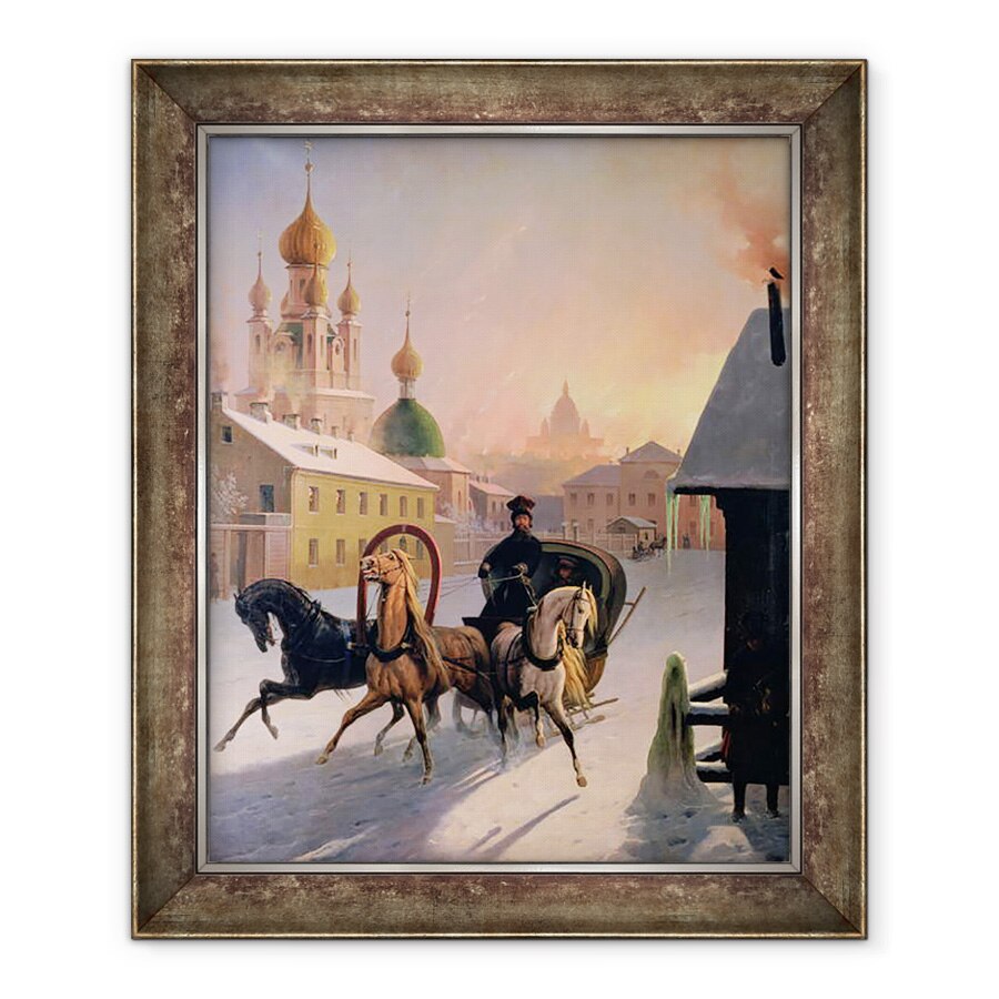 Tablou inramat - Charles de Hampeln - Troica pe strada din Sankt Petersburg, 90 x 110 cm