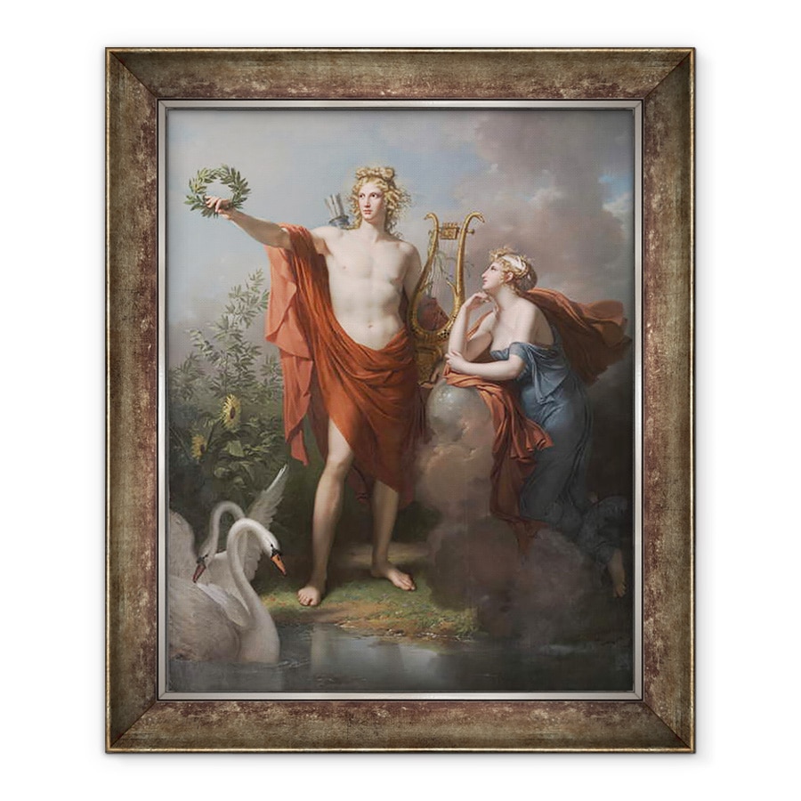 Tablou inramat - Charles Meynier - Apollo, Zeul Luminii, Eloquenta, Poezia si Artele Plastice cu Urania, Muza Astronomiei, 50 x 60 cm